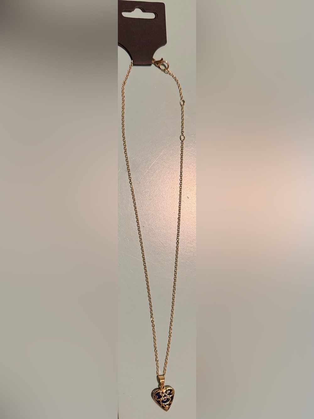 Stunning Delicate Heart Evil Eye Pendant Necklace in Gold
